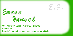emese hansel business card